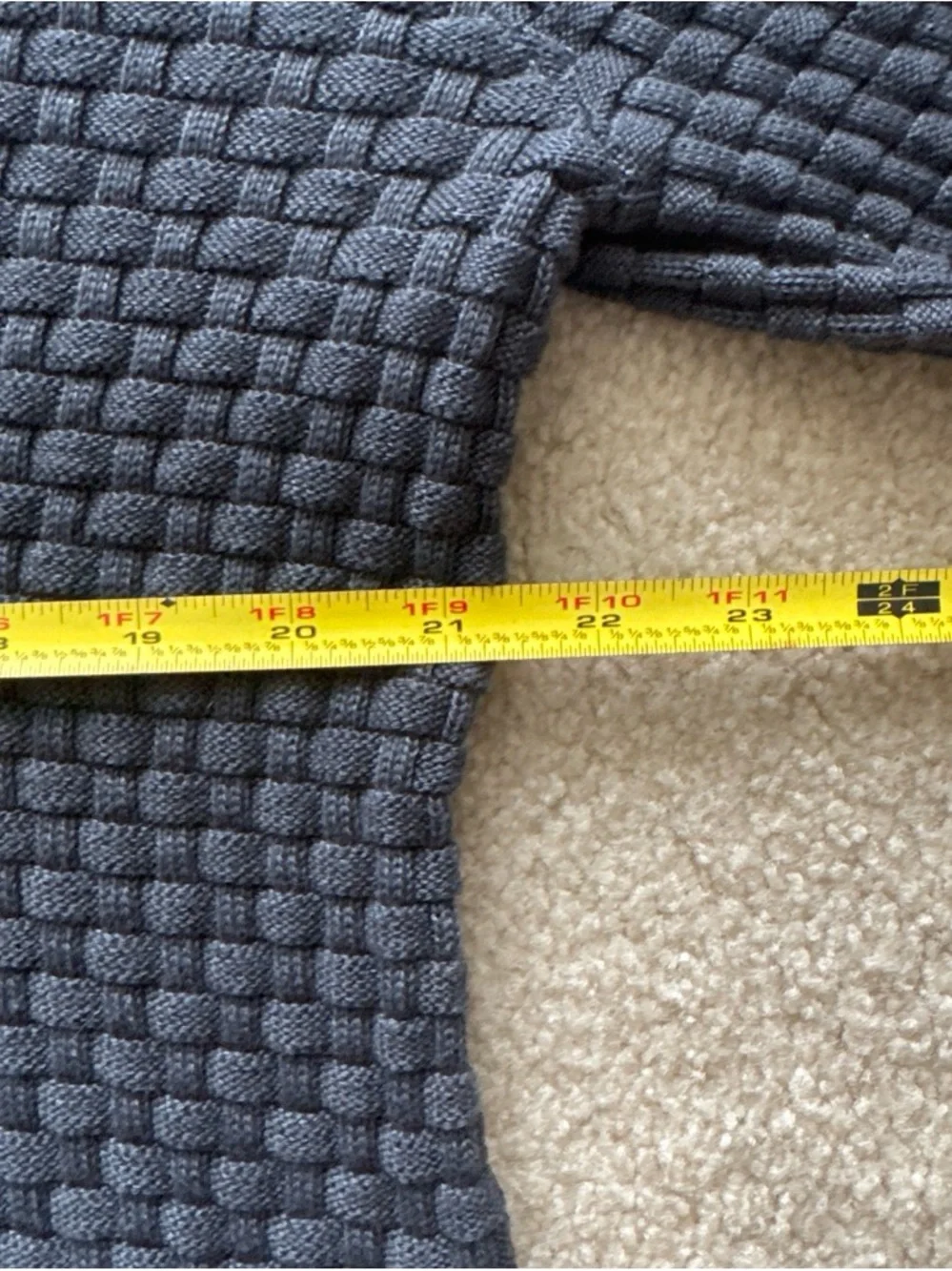 Men's Navy Textured Quarter-Zip Sweater